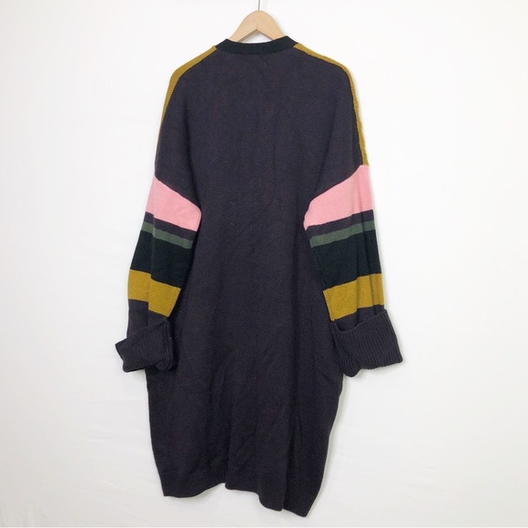 ASOS Color block oversized chunky open closure drop sleeve cardigan - Picture 9 of 10